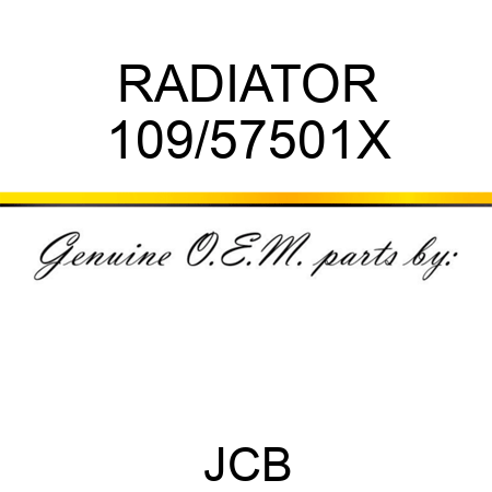 RADIATOR 109/57501X