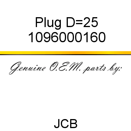 Plug, D=25 1096000160