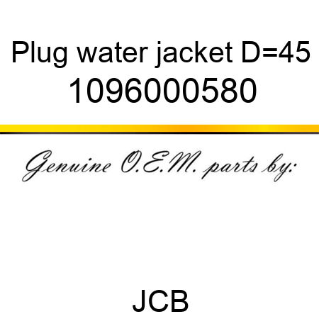 Plug, water jacket, D=45 1096000580