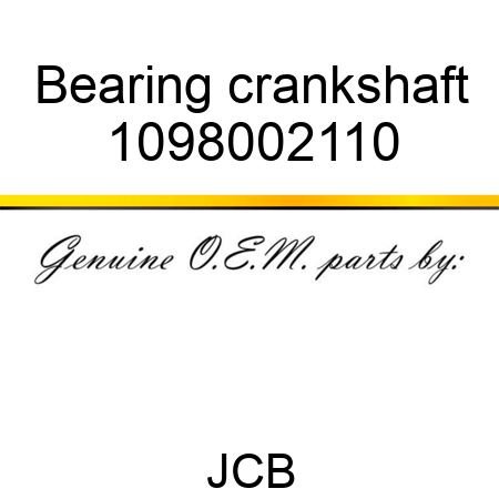 Bearing crankshaft 1098002110