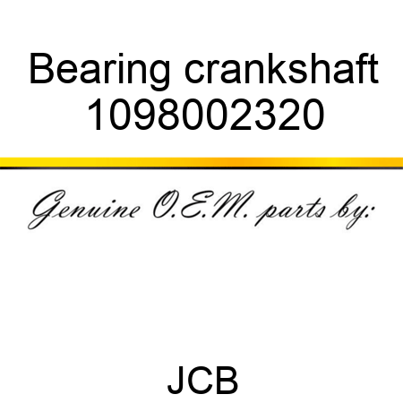 Bearing crankshaft 1098002320