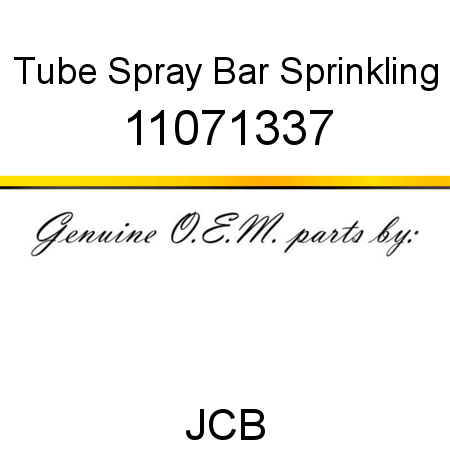Tube, Spray Bar, Sprinkling 11071337