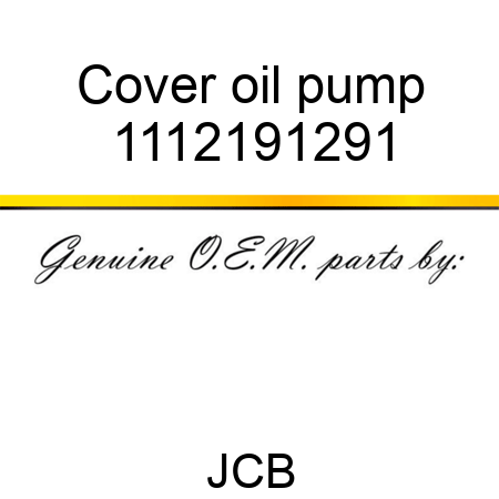 Cover oil pump 1112191291