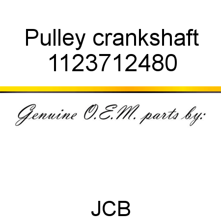 Pulley, crankshaft 1123712480
