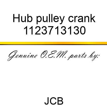 Hub pulley crank 1123713130