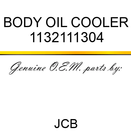 BODY OIL COOLER 1132111304