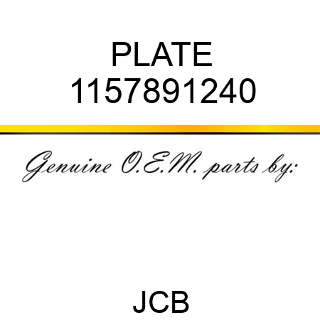 PLATE 1157891240