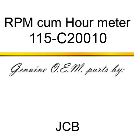 RPM cum Hour meter 115-C20010