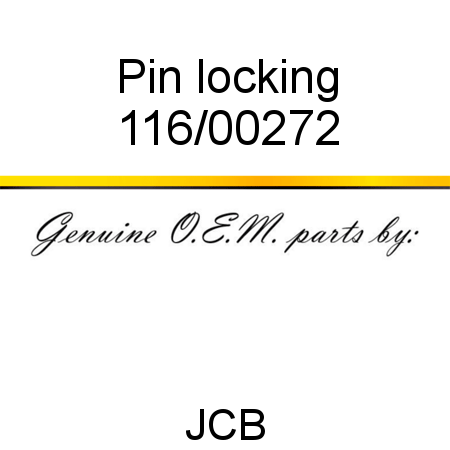Pin, locking 116/00272