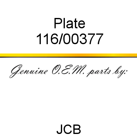 Plate 116/00377