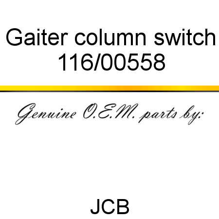 Gaiter, column switch 116/00558