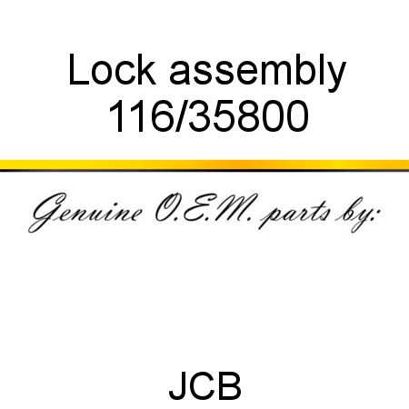 Lock, assembly 116/35800