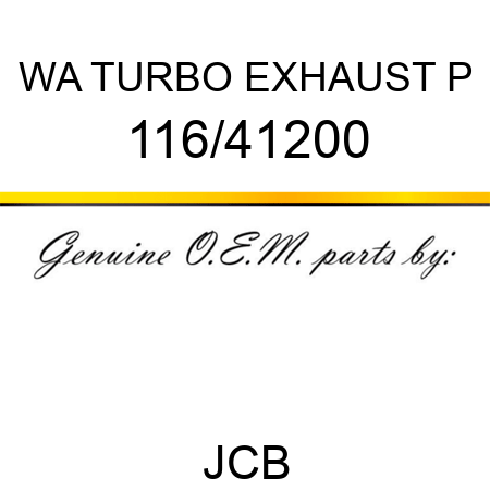 WA TURBO EXHAUST P 116/41200