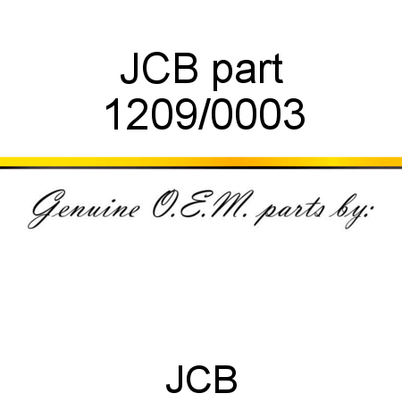 JCB part 1209/0003