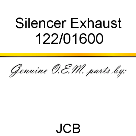 Silencer, Exhaust 122/01600