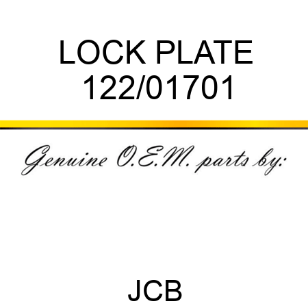 LOCK PLATE 122/01701