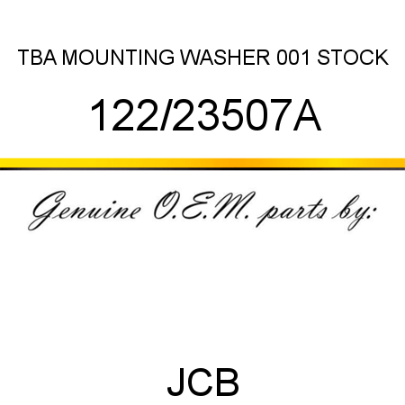 TBA, MOUNTING WASHER, 001 STOCK 122/23507A