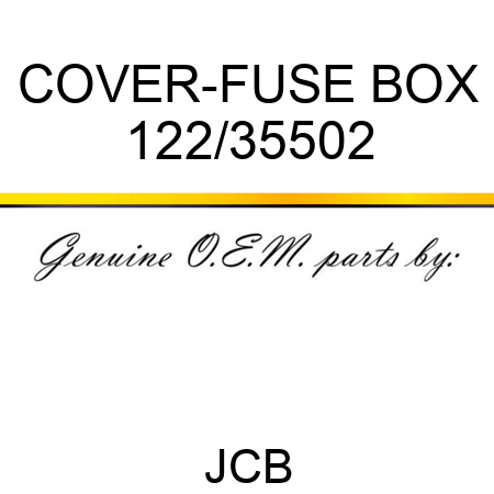 COVER-FUSE BOX 122/35502