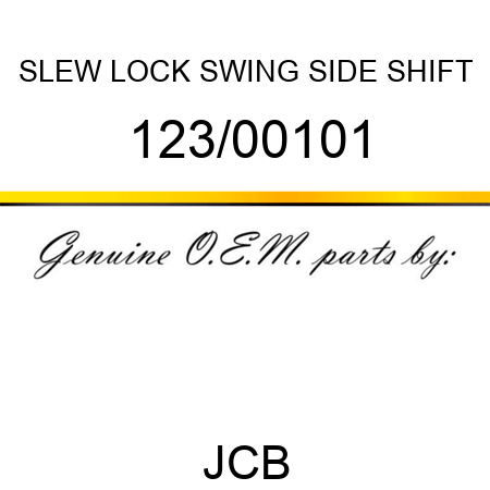 SLEW LOCK, SWING SIDE SHIFT 123/00101