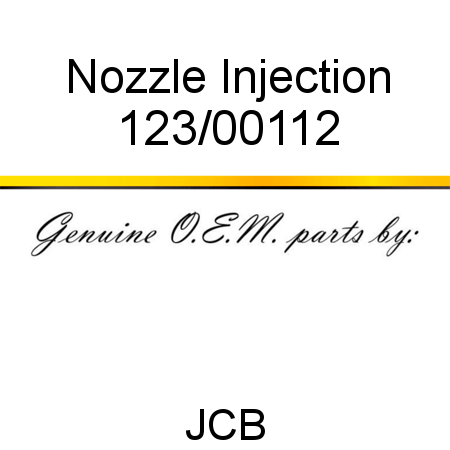 Nozzle, Injection 123/00112