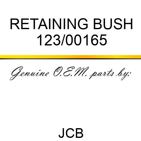 RETAINING BUSH 123/00165