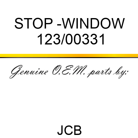 STOP -WINDOW 123/00331