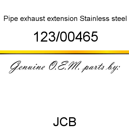 Pipe, exhaust extension, Stainless steel 123/00465