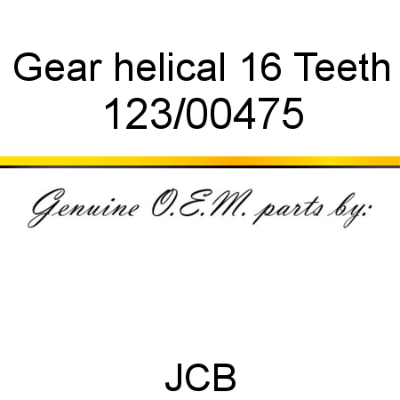 Gear, helical 16 Teeth 123/00475