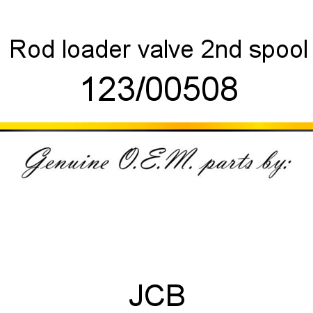 Rod, loader valve, 2nd spool 123/00508