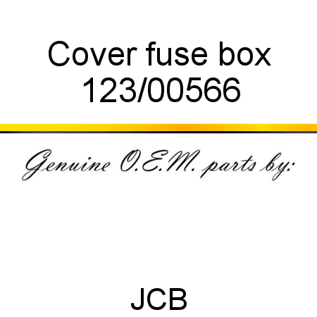Cover, fuse box 123/00566