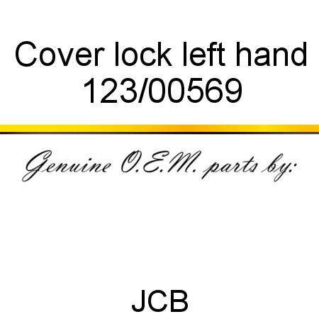 Cover, lock, left hand 123/00569