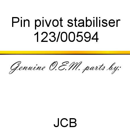 Pin, pivot, stabiliser 123/00594