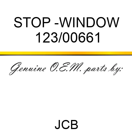 STOP -WINDOW 123/00661