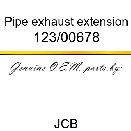 Pipe, exhaust extension 123/00678