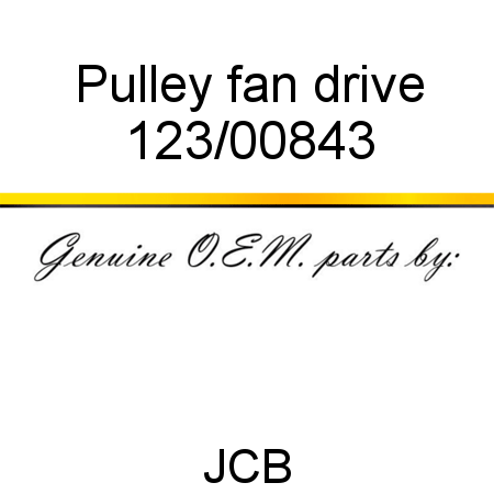 Pulley, fan drive 123/00843