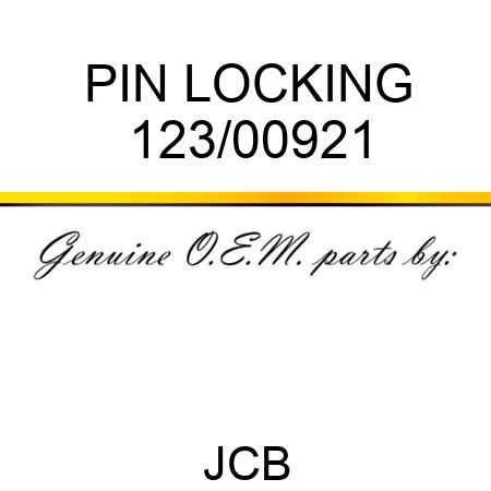 PIN LOCKING 123/00921