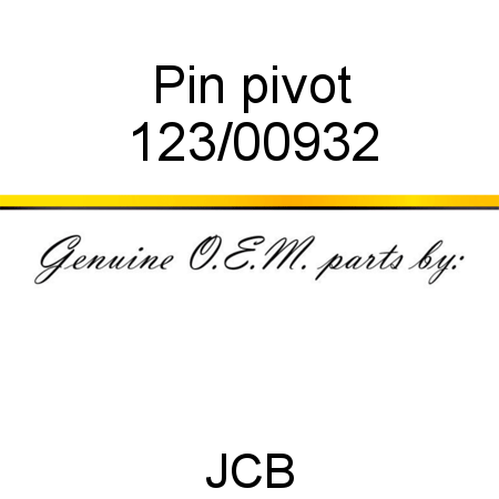 Pin, pivot 123/00932