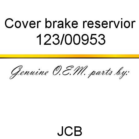 Cover, brake reservior 123/00953