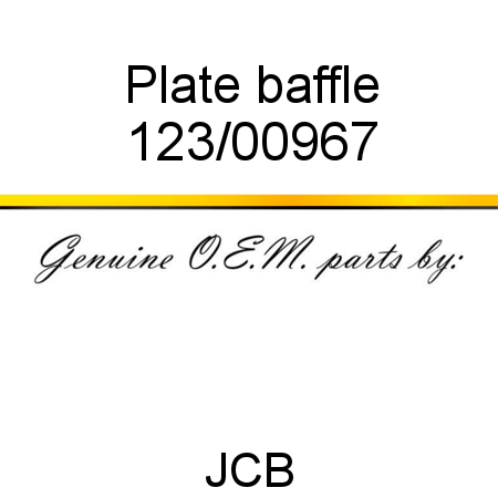 Plate, baffle 123/00967