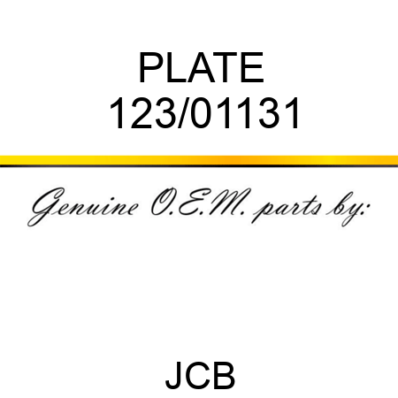 PLATE 123/01131