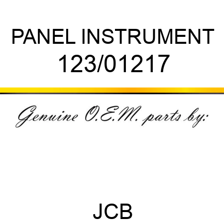 PANEL INSTRUMENT 123/01217