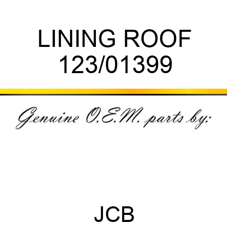 LINING ROOF 123/01399