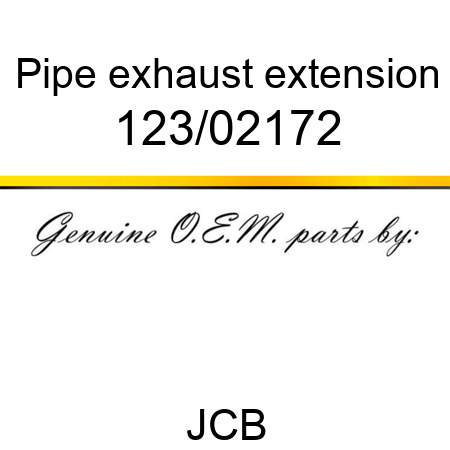 Pipe, exhaust extension 123/02172