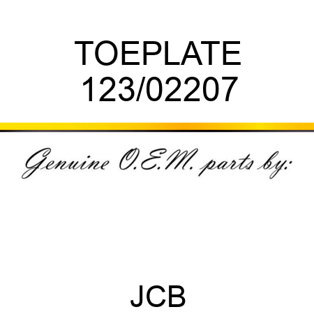 TOEPLATE 123/02207