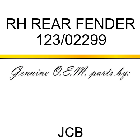 RH REAR FENDER 123/02299