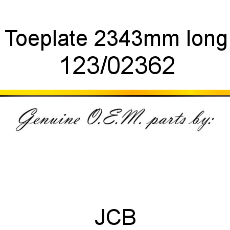 Toeplate, 2343mm long 123/02362