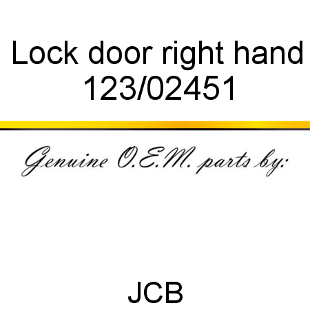Lock, door, right hand 123/02451
