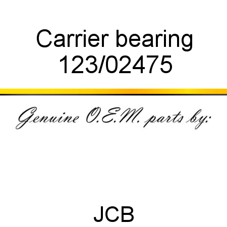Carrier, bearing 123/02475