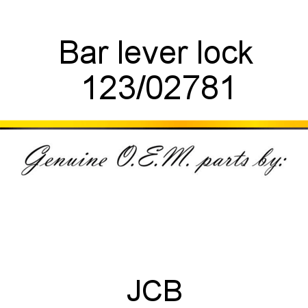 Bar, lever lock 123/02781