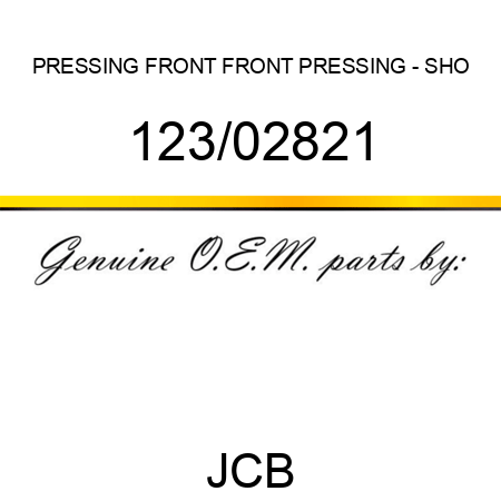 PRESSING FRONT, FRONT PRESSING - SHO 123/02821